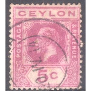 Ceylon 1912 - SG341 - 5c lilac - KGV - used 10