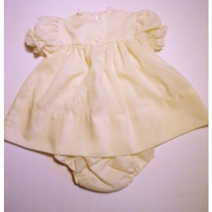 Vintage Yellow Baby Dress Matching Diaper Cover Sz 0-3 months Vey nice!