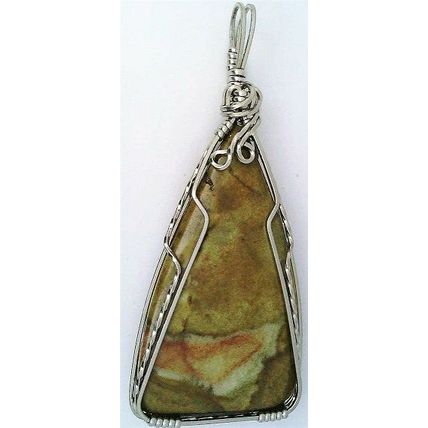 Butterfly Jasper Stainless Wire Wrap Gemstone Pendant 8