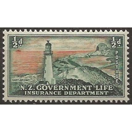 New Zealand 1947 L42 1/2d Grey-Green & Orange-Red Life Assurance Hinged Mint .
