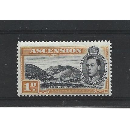 Ascension.SG39a 1d Green Mountain.Perfs Unchecked.Mounted Mint.Aug24m