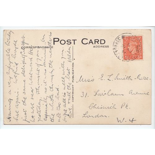 Croyde Village & St Mary's Church Devon 1946 R J Dymond Sketch Postcard