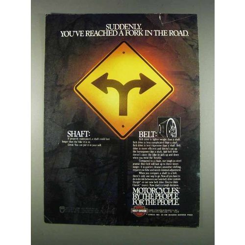 1982 Harley-Davidson Motorcycles Ad - Fork in the Road