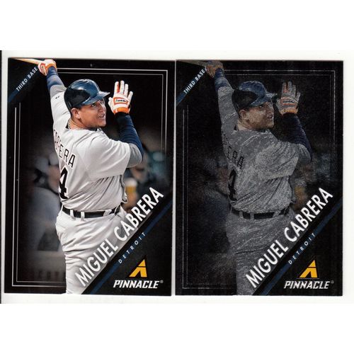 Miguel Cabrera TWO lot 2013 Panini Pinnacle #14 cards – Museum Collection & Base
