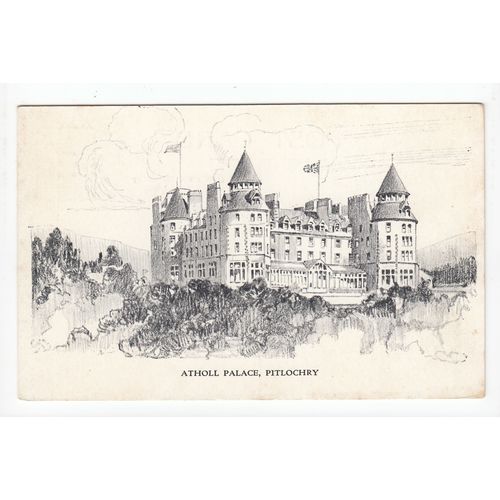 Atholl Palace Pitlochry Perthshire Sketch Postcard