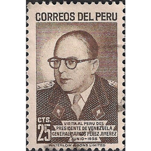 PERU, Marcos Perez Jimenez, brown 1955, 25 Cts, #2