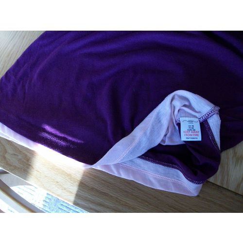 New Look PURPLE & PINK LS LAYER TOP V-NECK 16 **GC**