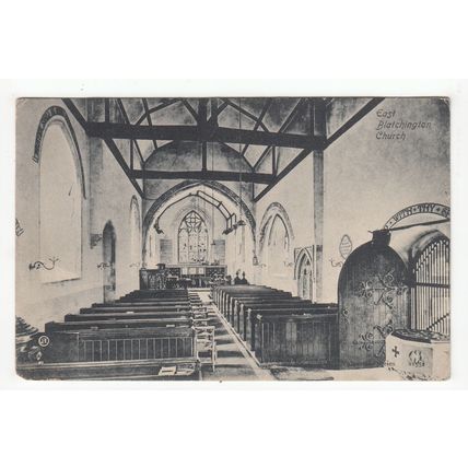 Church Interior East Blatchington East Sussex Postcard