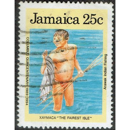 Jamaica 1989 500th Anniversary Discovery of America 25c Multicoloured SG750 GU