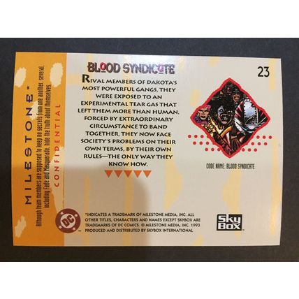 Milestone: The Dakota Universe trading card #23 (Blood Syndicate)