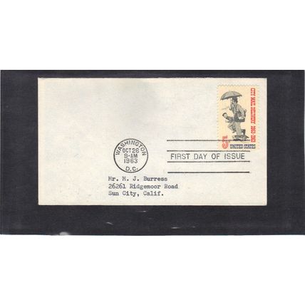 FDC 1238 5c Letter Carrier (No Cachet-Typed/A) CV40060