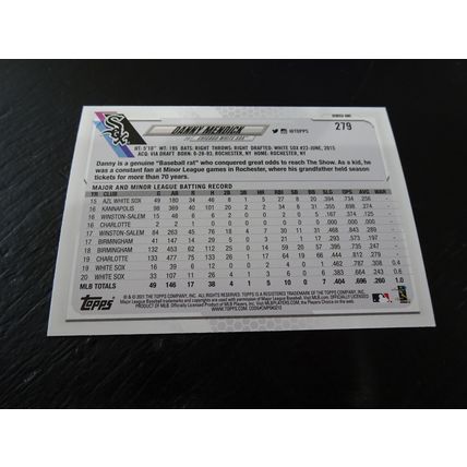 2021 Topps Card # 279 Danny Mendick Near Mint (7) Chicago White Sox