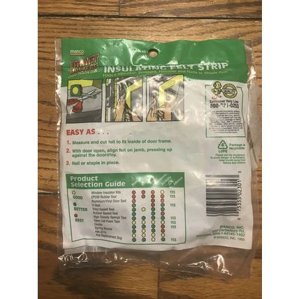 New Sealed Vintage Window Insulating Felt Strip manco 5/8" wide 17 ft long doors