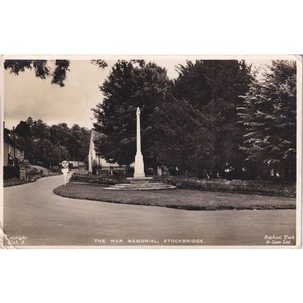 The War Memorial Stockbridge Hampshire Real Photo Postcard