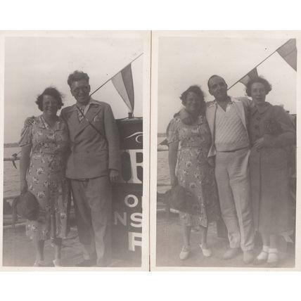 Southend Pier 1938 Flags By Boats 2x Vintage Essex Real Photo Postcard s