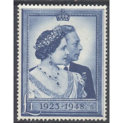 GB Scott 268 - SG494, 1948 Silver Wedding £1 MH*