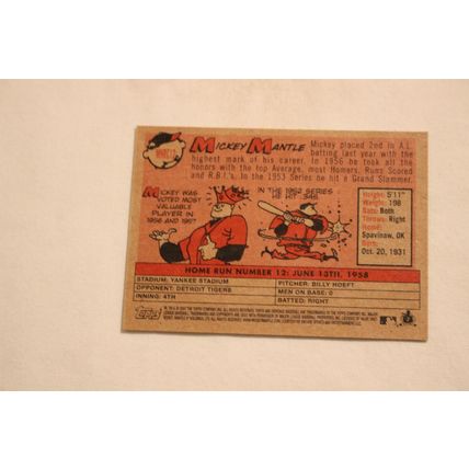 Mickey Mantle 2007 Topps Hertitage 1958 AMERICAN LEAGUE HOME RUN CHAMPION #12