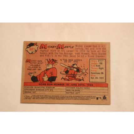 Mickey Mantle 2007 Topps Hertitage 1958 AMERICAN LEAGUE HOME RUN CHAMPION #14
