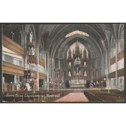 Interior, Notre Dame Church, Montreal, c.1905 - European Post Card Co Postcard