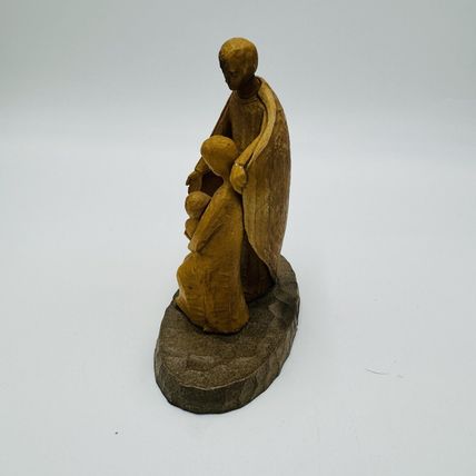 Mod Depose Plastic Religious Mary Joseph Baby Jesus Nativity Italy 6in Vintage