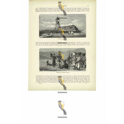 Cossack Watch Tower & Shooting Practice, Russia, Book Illustration, c1880
