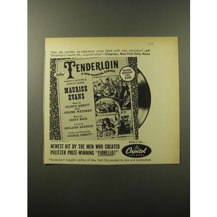 1960 Capitol Records Album Advertisement - Tenderloin Broadway Cast Album