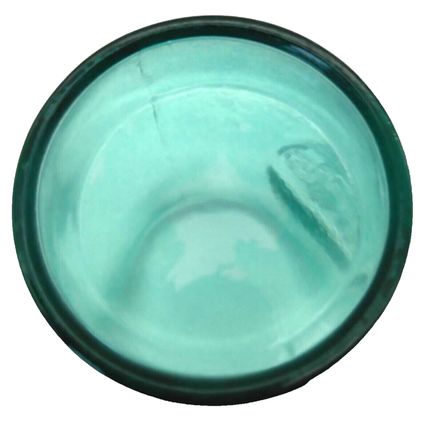 Authentic 100% Recycled Turquoise Clear Tumbler Drinking Glass Cup Embossed