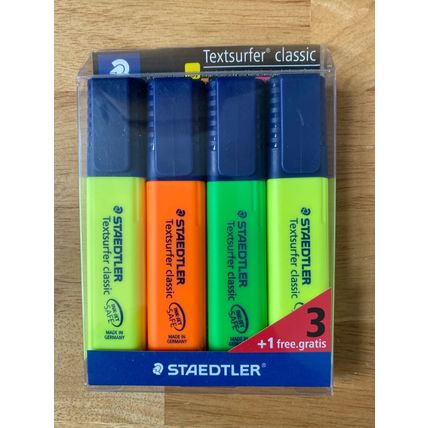 Staedtler textsurfer classic pack of 3 + 1 free