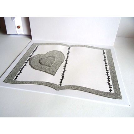 STUNNING HAND MADE BOOK DESIGN WEDDING CARD IN DECORATED KEEPSAKE GIFT BOX A4/C4