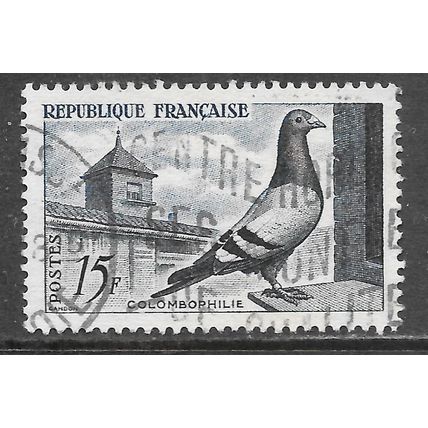 FRANCE 1957 PIGEON LOVERS BIRDS GANDON ENGRAVED USED Mi 1119 YT 1091 SG1316