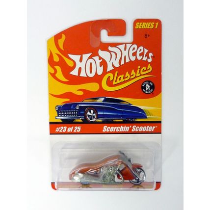 Hot Wheels Scorchin' Scooter Classics Series 1 23/25 Orange Die-Cast Cycle 2005