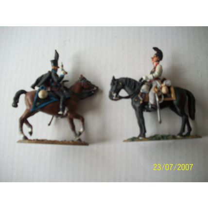 Del Prado Military Soldiers on Horseback X2 Painted Lead Figures ref 4