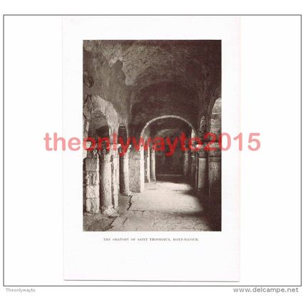 Oratory of St Trophimus, Mont Majour, France, Book Illustration (Print), 1911
