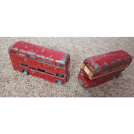 2 toy london routemaster buses by dinky toys and corgi