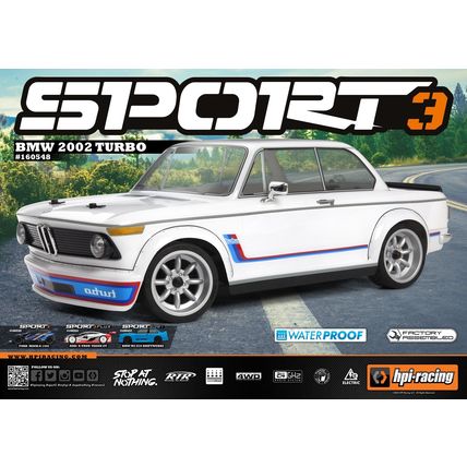 1/10 HPI Racing Sport 3 BMW 2002 Turbo RC Car RTR w/Radio,Battery,Charger + LEDs
