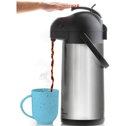 Coffee Carafe with Pump - 102Oz / 3L Airpot 12 Hours Large Carafe Hot Cocoa Disp