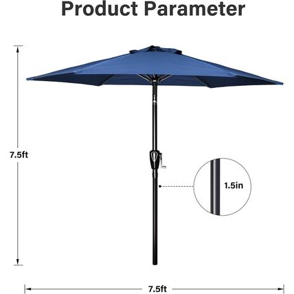 Simple Deluxe 7.5Ft Patio Umbrella Outdoor Table Market Yard Umbrella with Push