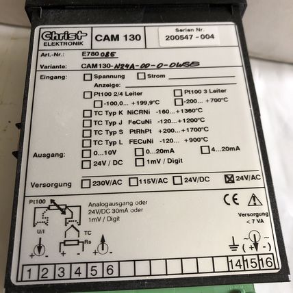 New CHRIST ELEKTRONIK E780085 CAM 130 PANEL METER,Cam130-n24a-00-0-dwse,Bb
