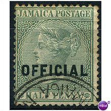 Jamaica 1900 O3 1/2d Green Official Very Fine Used