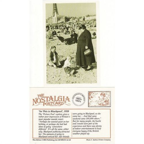 Postcard Blackpool Beach 1939 Holiday Children Picture Post Seaside - Nostalgia