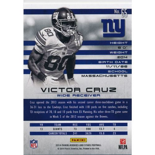 2014 Panini Rookies & Stars #65 Victor Cruz New York Giants