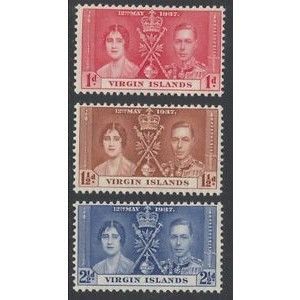 British Virgin Islands KGVI 1937 Coronation Unmounted Mint NHM SG 107-109 stamp