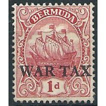 Bermuda 1918 SG56a 1d Rose-Red WAR TAX Mounted Mint ... .