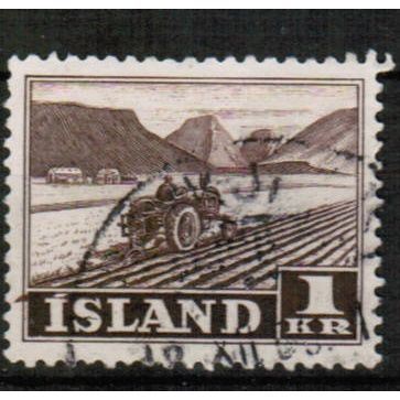 1950 Iceland - Scott #264 used - Agriculture / tractor 1.00 kr