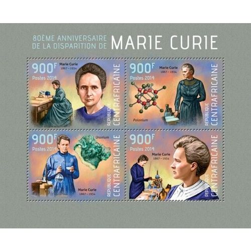 CENTRAL AFRICA 2014 SHEET MNH MARIE CURIE NOBEL PRIZE