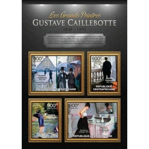 CENTRAL AFRICA 2013 SHEET MNH GUSTAVE CAILLEBOTTE ART PAINTINGS ARTE PINTURAS 1A