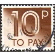 1982 Postage Due 10p Value, Sepia. Fine Used