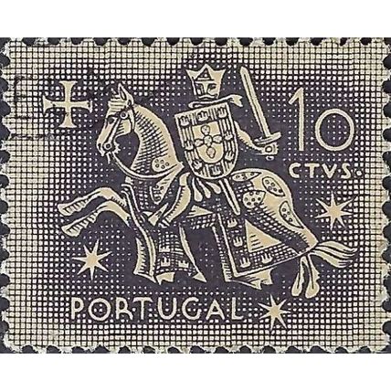 PORTUGAL, King Dinis, horseback, grey 1953, 10c