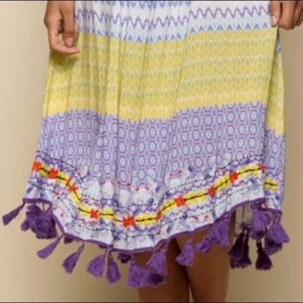 Raga Tropicbird Boho Tassel Halter Dress Women's XS Summer Beach Resort