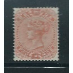 bermuda stamps sg20 sg 20 watermark crown cc no gum 4d orange 1880